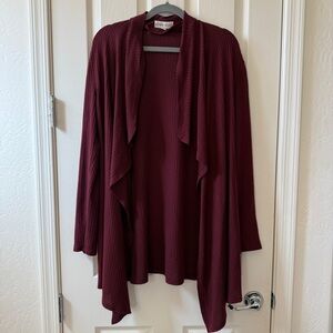 Knox Rose | Burgundy | Open Front Cardigan | Women’s Size Large